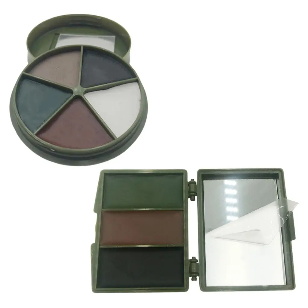 طلاء وجه مموه متعدد الألوان مع مجموعة مكياج رقمية مرآة للغابات لأعياد الميلاد والأنشطة الفنية وإطلاق النار والرياضات الخارجية وعيد الميلاد