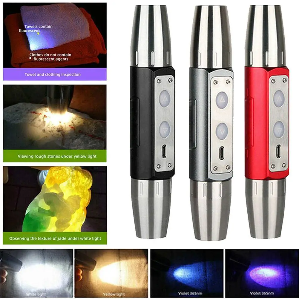 

Лампа с двумя осветительными приборами, 6 осветительных приборов, перезаряжаемый фонарик с драгоценными камнями, УФ-лампа для изумрудных ювелирных изделий G9w0