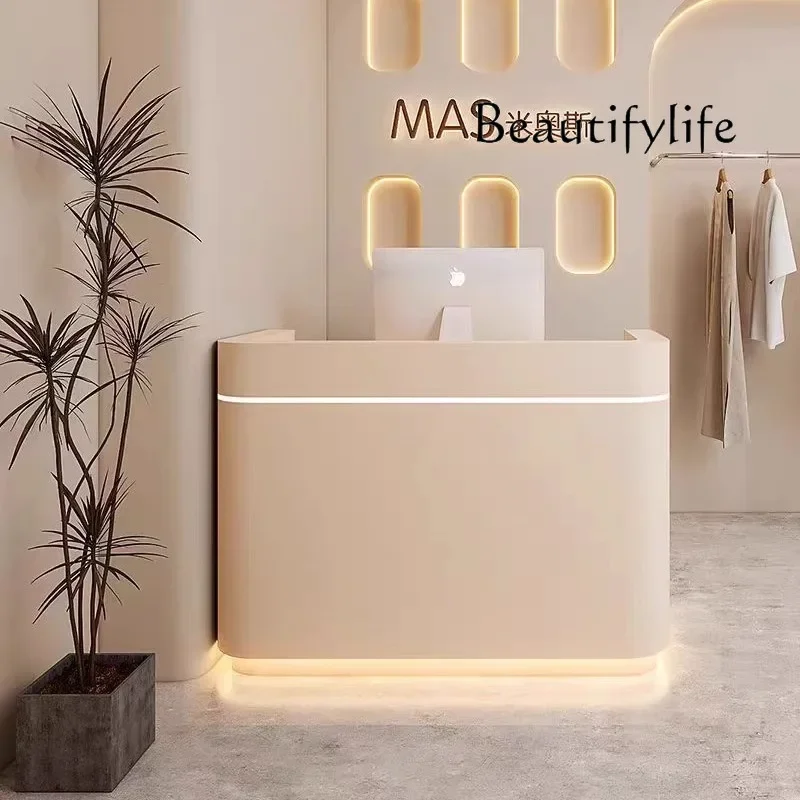 S Design Front Desk Reception Counter Small Modern U Shape White Reception Desks Beauty Salon Mostrador De Tienda Furniture