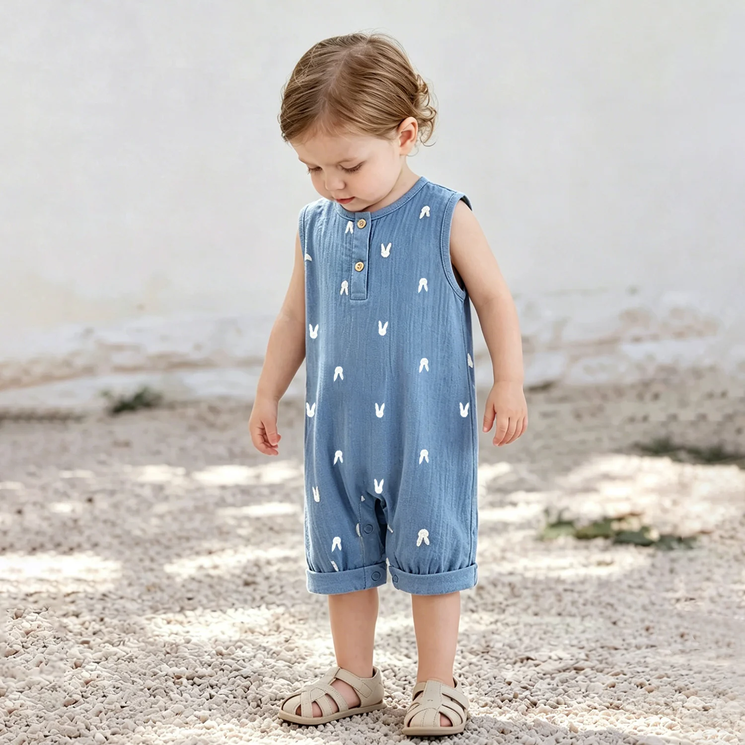 Summer Organic Cotton Baby Clothing Cute Printed Infant Romper Newborn Jumpsuit