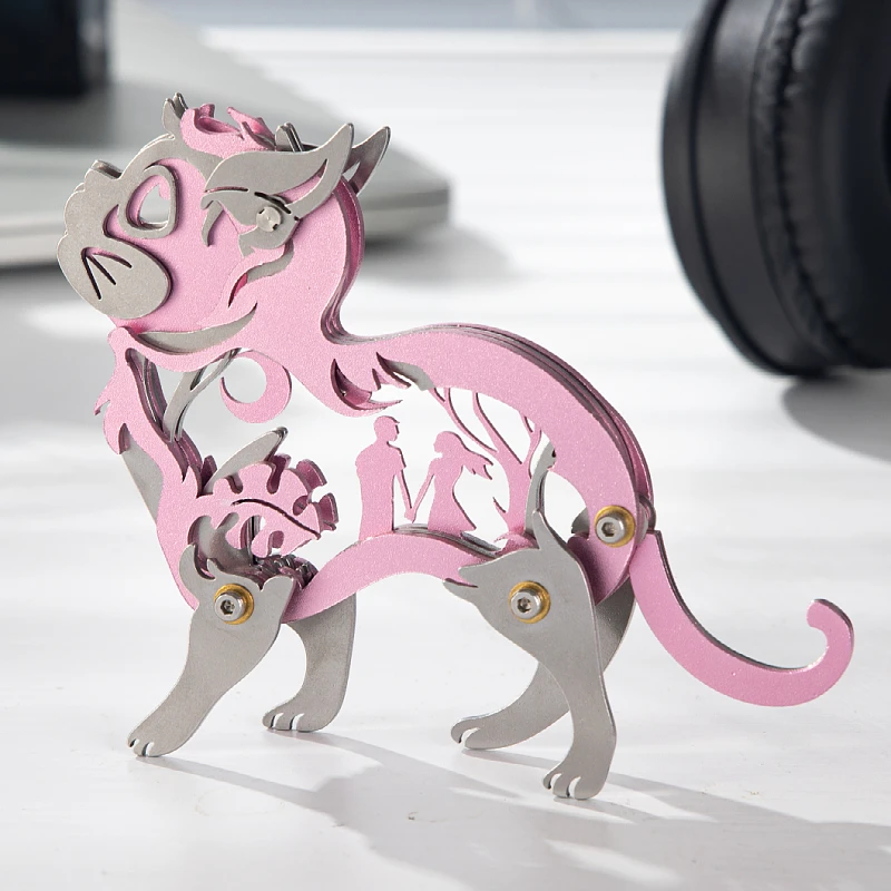 MOKR Dream Cat 3D-Metallpuzzle Kinderspielzeug DIY handgefertigte Modelle Weihnachts- und Geburtstagsgeschenke Bildung und Training