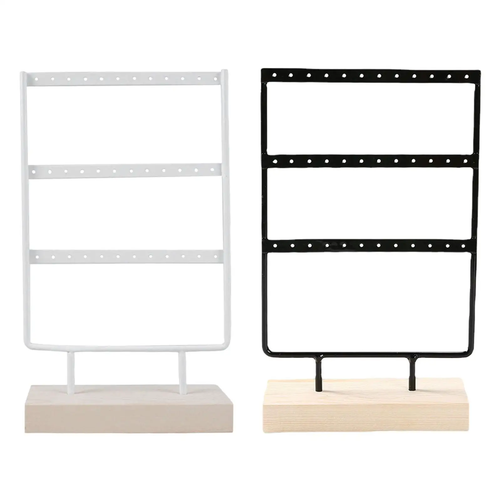 Tabletop Earring Storage Display Rack ,3 Tier ,Easy Disassembly with Wood Base