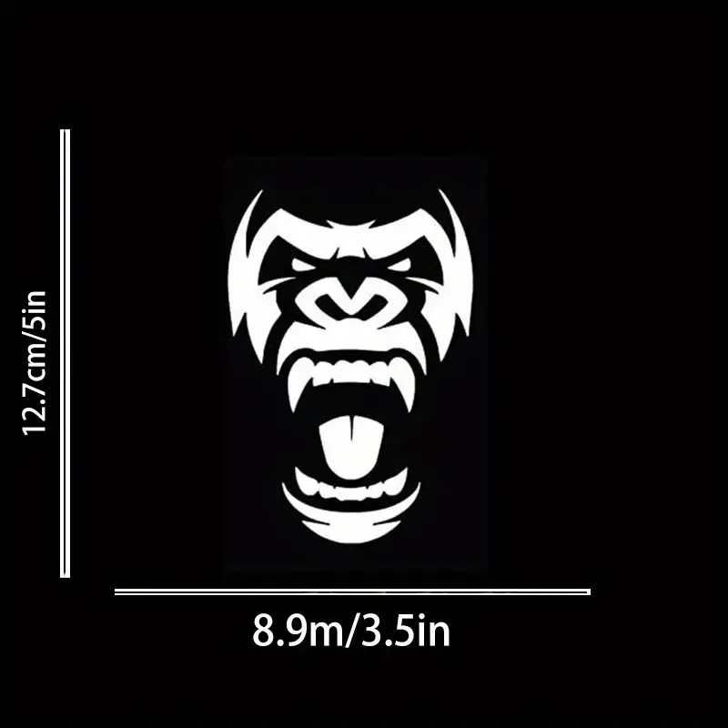 Gorilla Angry Face Car Sticker, Cool Creative Sticker For Laptop Refrigerator Window Table Car Motorcycle Truck Van, Wall Decora