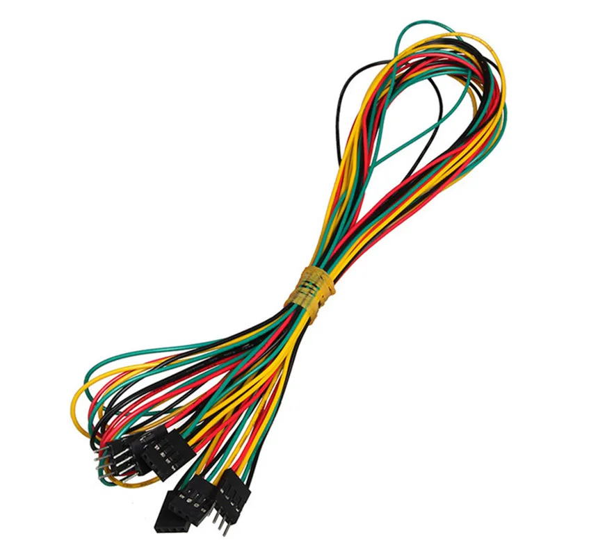 10pcs/lot 4pin 100cm M-M / M-F / F-F Jumper Wires 2.54mm AWG26 DuPont Cable for DIY Electronic Breadboard