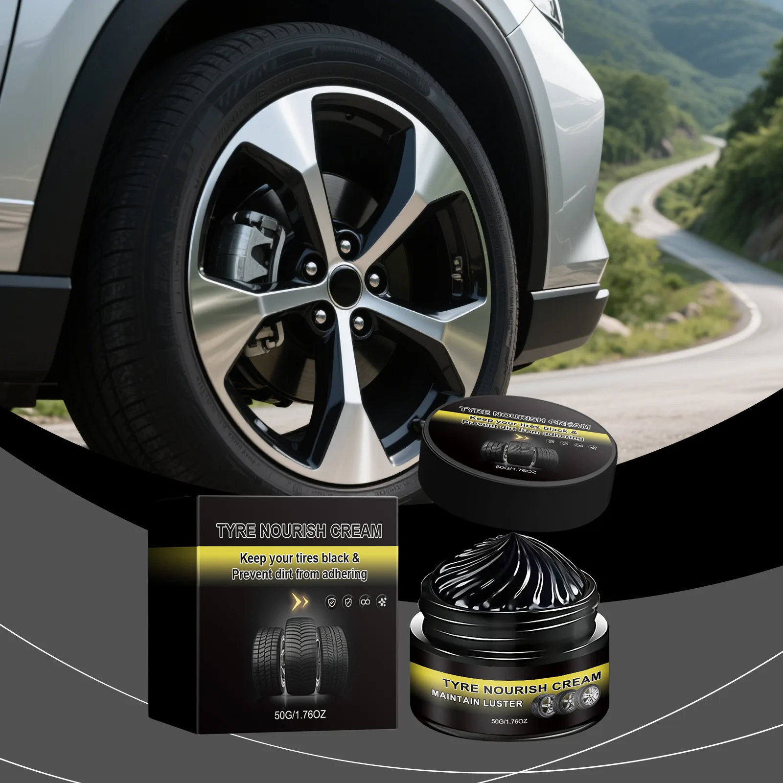 Auto Tire Repair Wax Lasting Maintenance Fade-Resist Protection Against Dirt Tyre Aging Dust Polish Wheel Brighten Car Cleaner