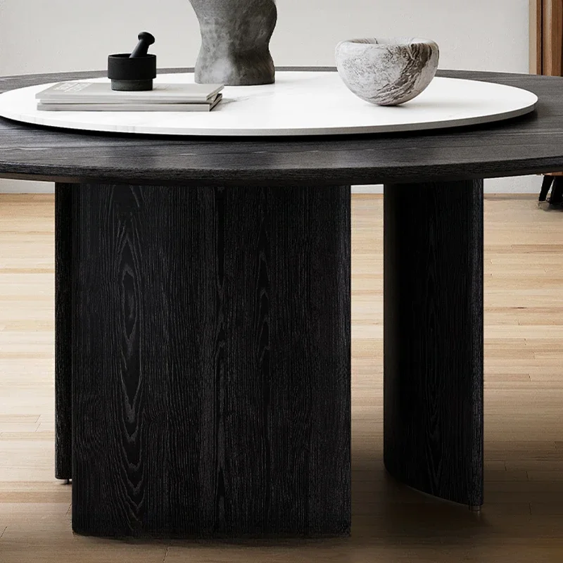 Table de Salle à Manger Extensible, Console Ronde Industrielle Moderne, Meuble Esstisch pour Restaurant, 4 Chaises, OK50CZ