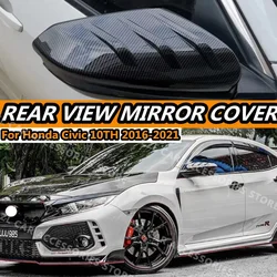 MG Style Rearview Mirror Cover For Honda Civic 10th 2016-2021 Si Type-R Hatchback Side Wing Mirror Caps Case Car Accessories