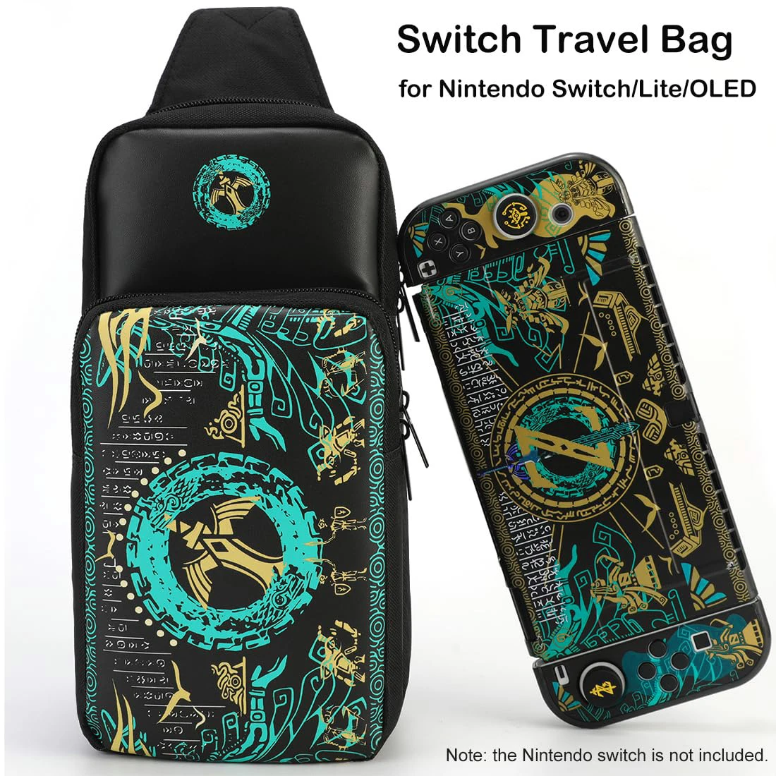 Draagbare reistas voor Switch/Lite/OLED, draagbare Sling Crossbody-rugzak voor Zelda Zwarte zakken voor Switch Console