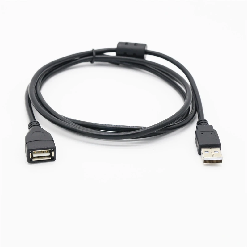 Nowy czarny 0.3m 0.5m 1m 1.5M 3m 5m USB 2.0 A męski na żeński przedłużacz przedłużający