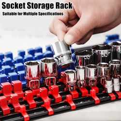 360° Swivel ABS Socket Organizer 1/4Inch 3/8Inch 1/2Inch Premium Quality Socket Clip Rail Holder socket organizer tools Blue&Red
