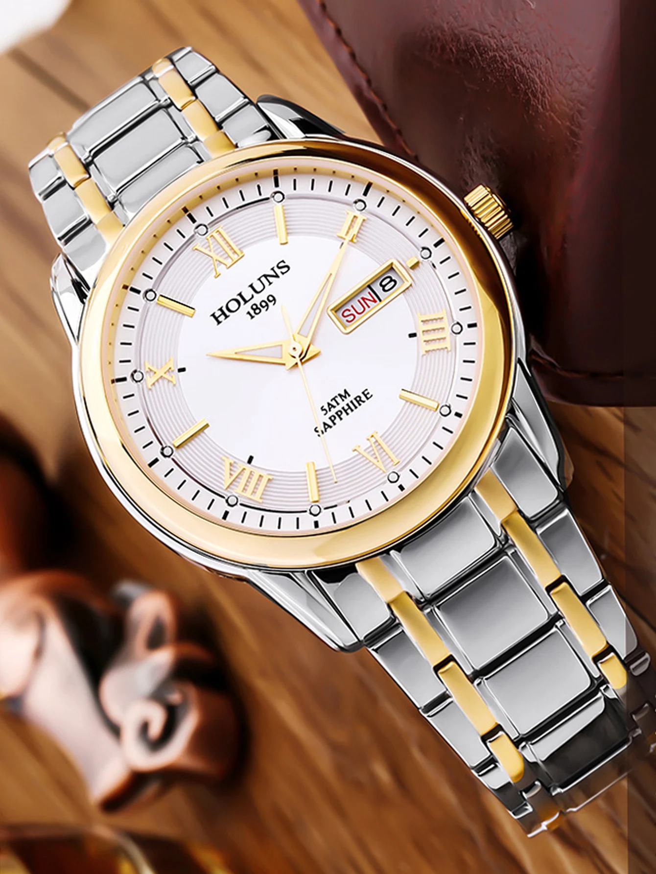 Fashion trend fully automatic mechanical watch man mechanical watch calendar mechanical watch waterproof watch