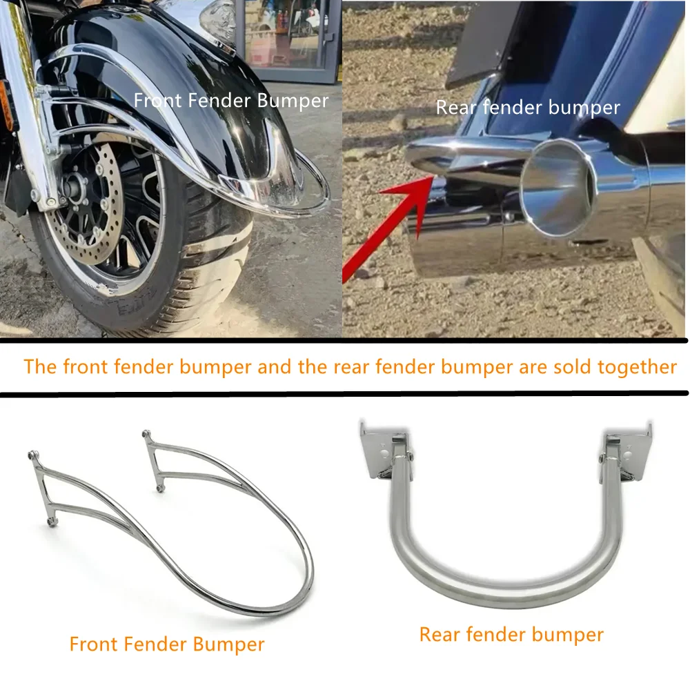 

Motorcycle Front Fender Bumper＆Rear fender bumper For indian Chief Dark Horse Chieftain Roadmaster Vintage Springfield 14-24