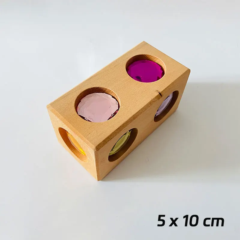 Large Gem Cube Stacking Building Blocks Basswood Crystal Gem Blocks Montessori Educational Wooden Open Ended Toys for Children