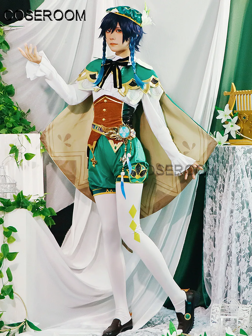 

Костюм для косплея Венти из игры Genshin Impact, 3D-модель, для Хэллоуина, карнавала, вечеринки, женский, для ролевых игр, униформа, платье