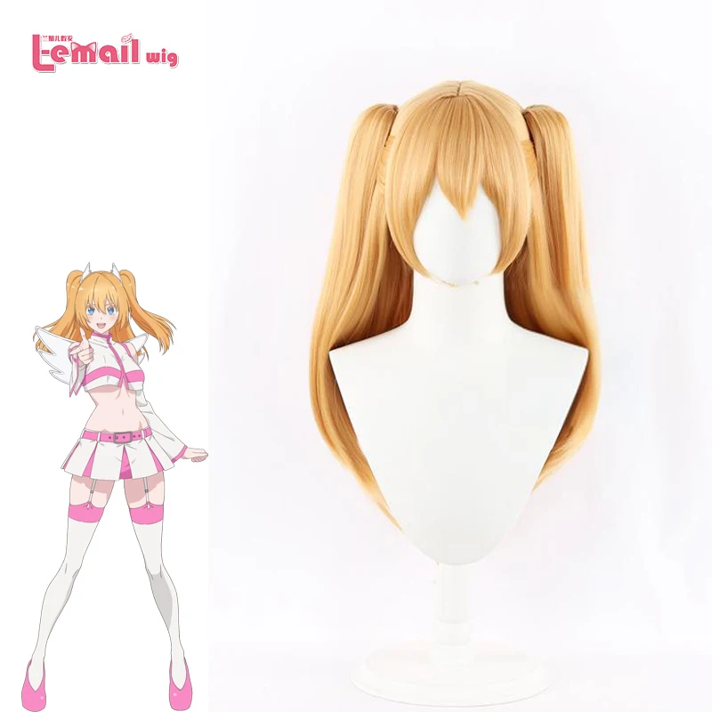 L-email wig Synthetic Hair Anime 2.5 Dimensional Seduction Amano Ririsa Cosplay Wigs 65cm Blonde Color Wig Heat Resistant Wig