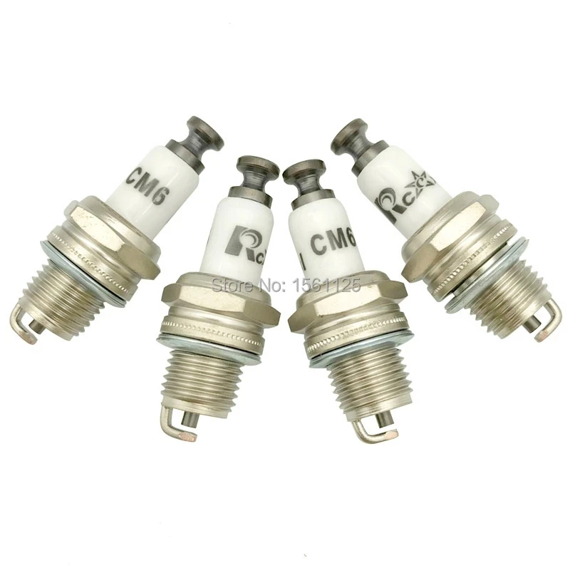 4pcs Rcexl 10mm spark plug CM6 for CM-6 5812 CM-6 G20PU MLD35CC DLE30 DLE55 DLE111 DLA56 DLA32 DLA112 EME55 DA DLE