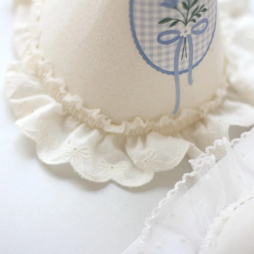 Niedliche Kopfbedeckung, Geburtstagshut, Spitze, Prinzessinnen-Stil, Geburtstag, weißer Hut, Foto-Requisiten, Blume, blauer Hut, Geburtstag – Detail 5