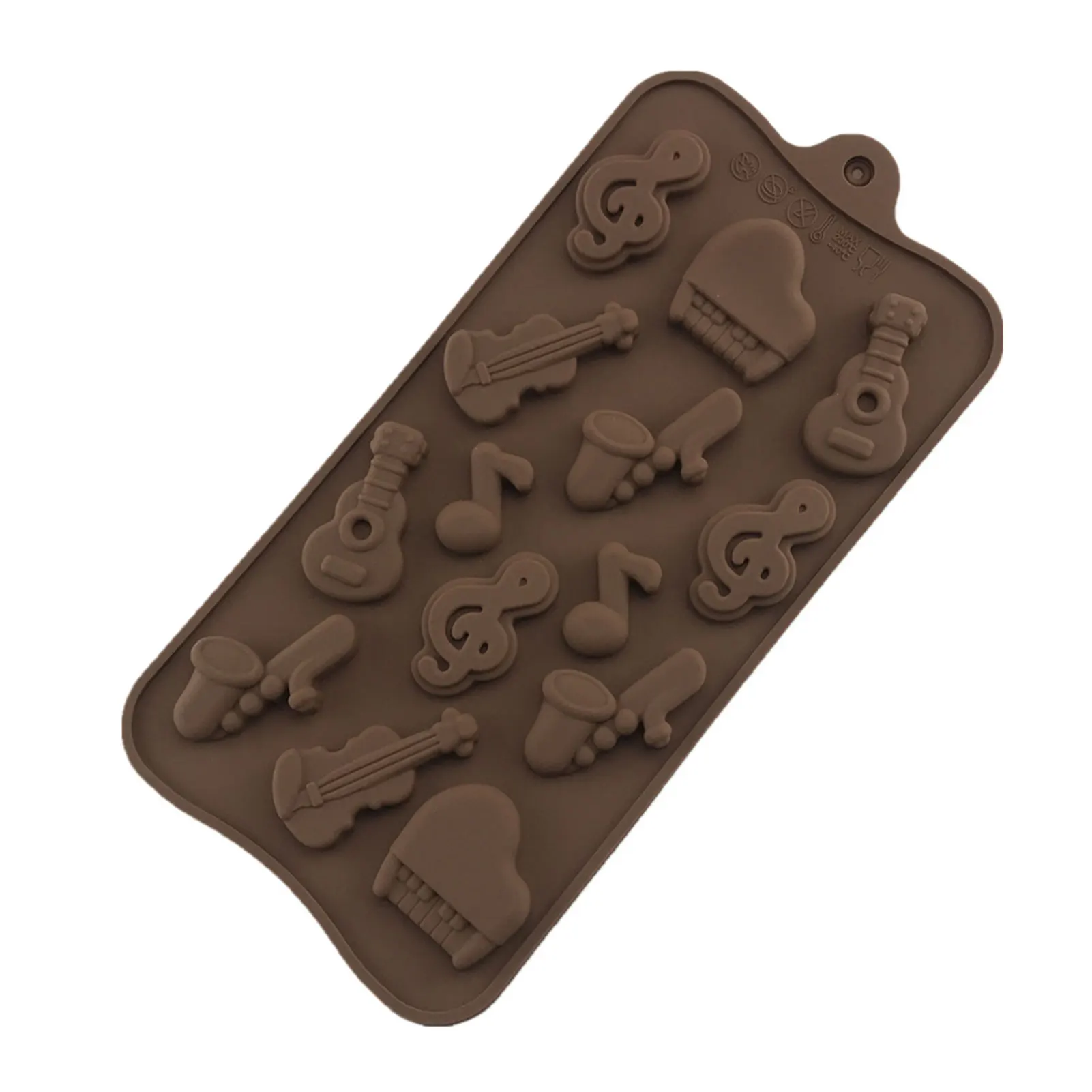 14 Grooves Instrument Chocolate Molds Non-Toxic Environmentally Friendly Molds for Birthdays Holidays Microwave Ovens