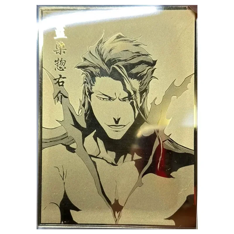 Anime BLEACH Rare PR AG Metal Game Collectible Cards Zaraki Kenpachi Kurosaki Ichigo Rukia Aizen Toys for boys Birthday Present