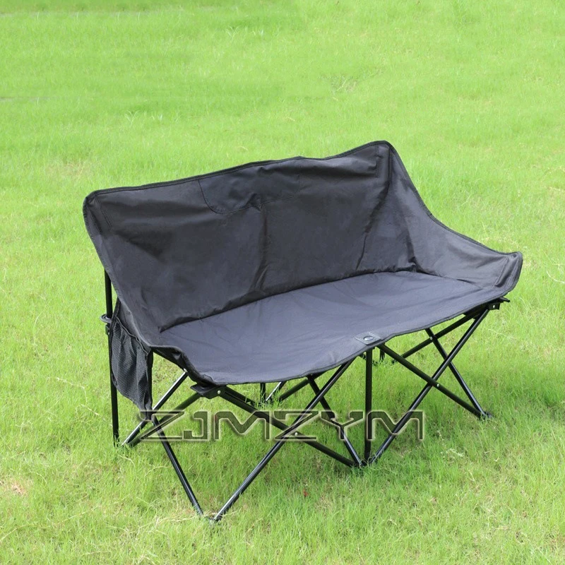 1Pc Double Camping Chair Outdoor Fishing Backrest Chair Portable Folding Lawn Chair Beach Tourist Double Seat Leisure Chair