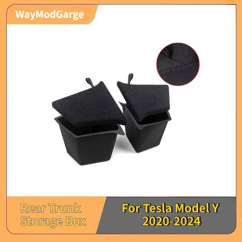 

Боковые контейнеры для хранения багажника для Tesla Model Y - Берлин / Остин 2020-2024, органайзер для грузового отделения, ведро из ТПЭ, коробка и крышки для ковров