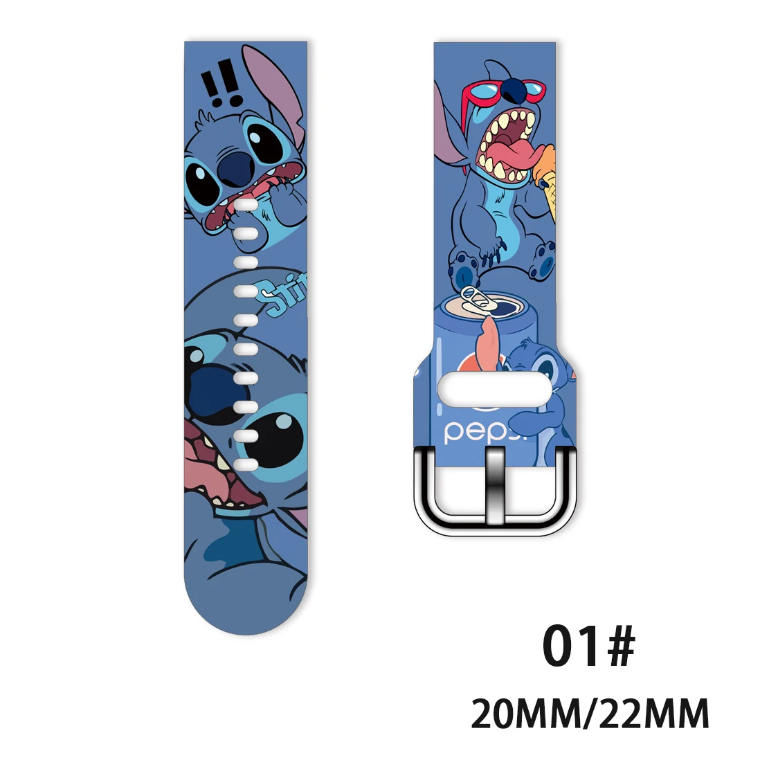 22mm 20mm Lilo & Stitch For Samsung Galaxy watch 4 classic/46mm/Active 2/3/Gear S3/amazfit bracelet Huawei watch GT 2/3 Pro band