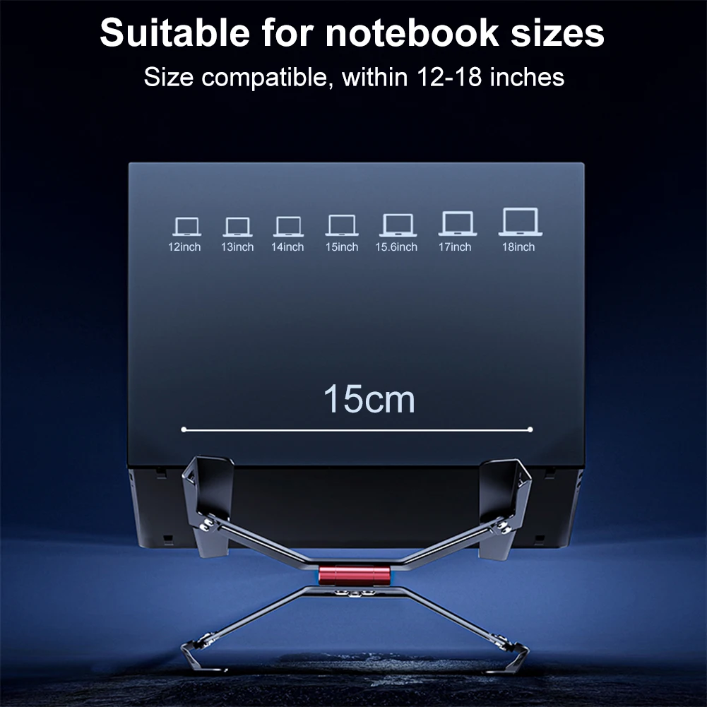 ที่วางแล็ปท็อป ขาตั้งคอมพิวเตอร์ แท็บเล็ต ทำจากเหล็กกล้าคาร์บอน แบบพกพา สำหรับ MacBook HP Dell Lenovo แล็ปท็อปขนาด 12-18 นิ้ว