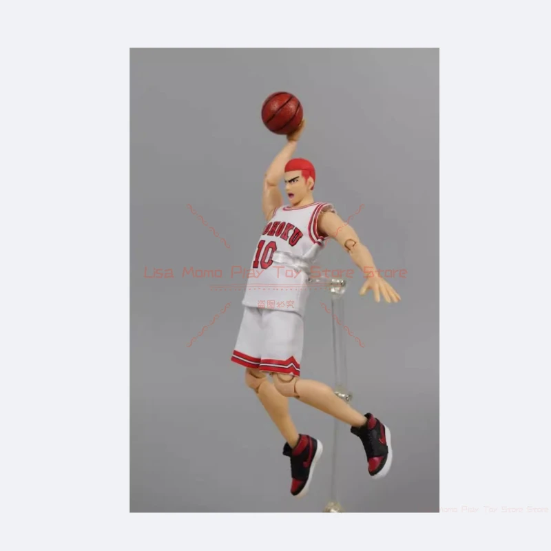 نموذج GT Slam Dunk Great Sage المدمج - Sakuragi Hanamichi مع قطع أصلع أو طاقم، جيرسي أبيض، أحذية AJ، نموذج لعبة