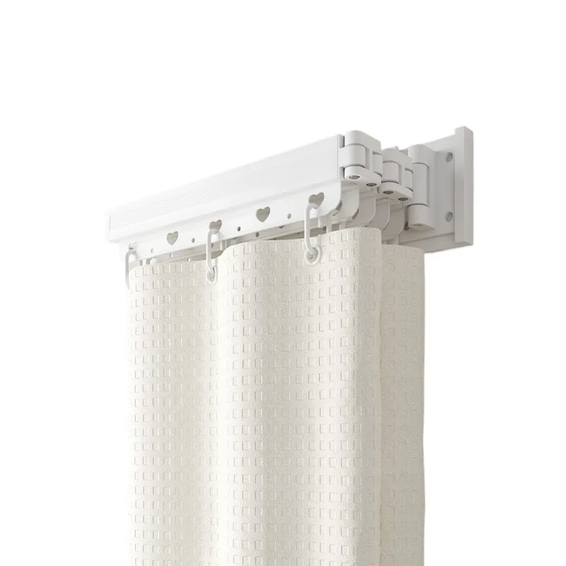 

Suction cup folding bath shower curtain bathroom toilet free punching dry and wet separation