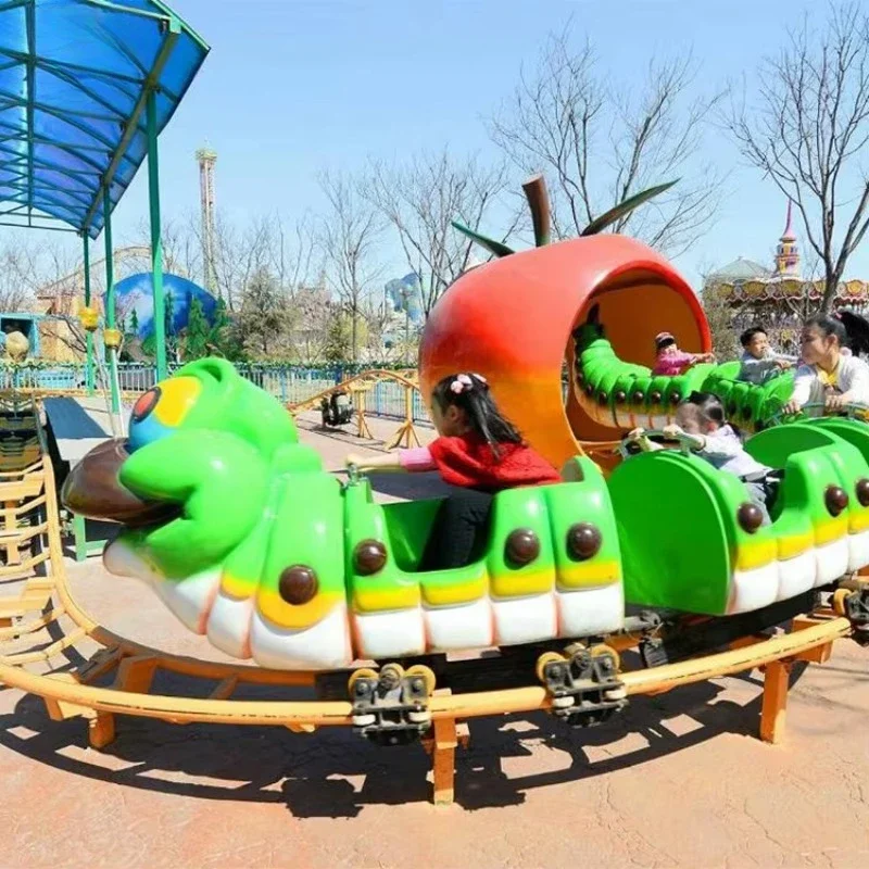 Kids Amusement Park Equipment High Speed Rail Roller Coaster Attraction Kids Track Train Mini Shuttle Rides