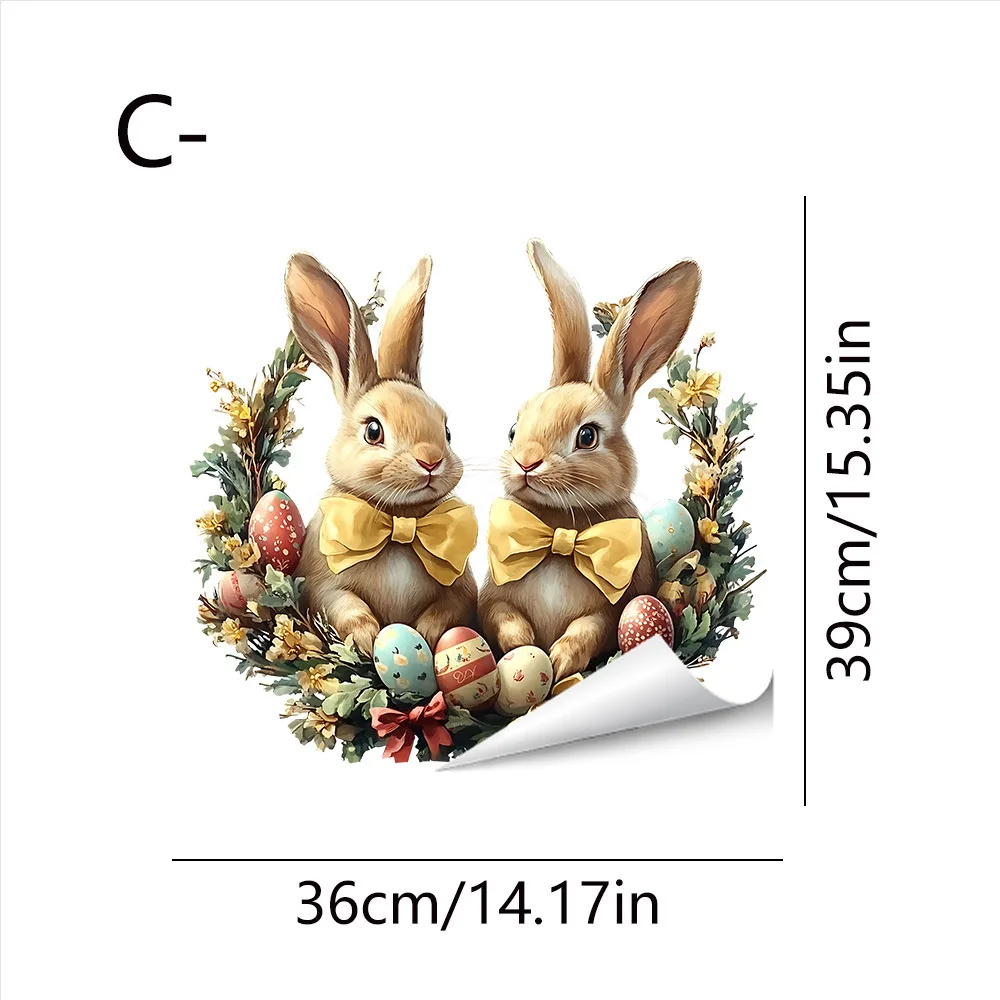 Pasen Nieuw product Elektrostatische patch Schattig konijn Kleurrijke eierstickers Glazen raamstickers Kinderkamerdecoratie