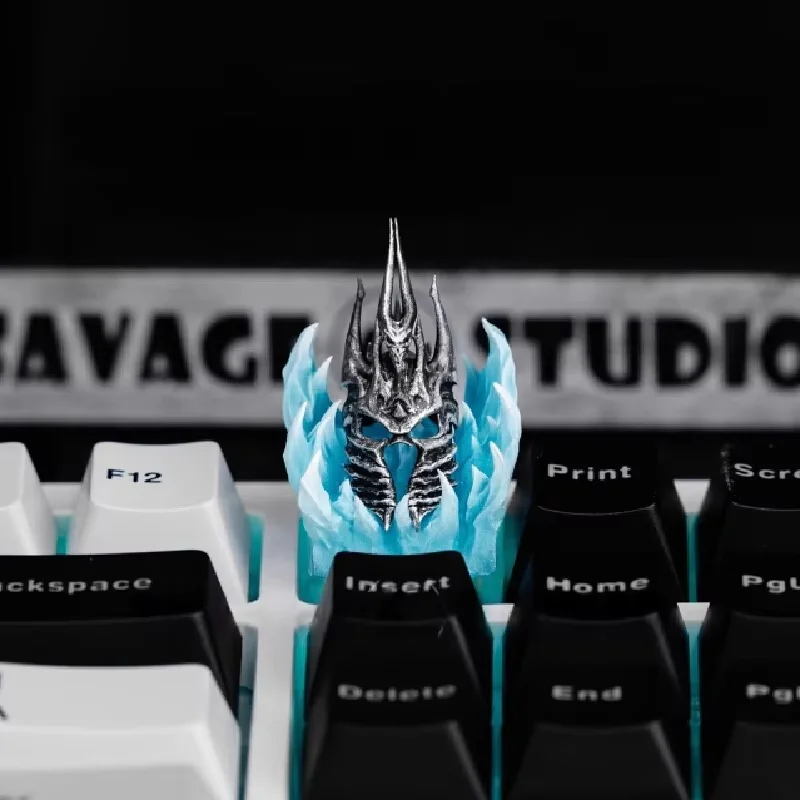 Warcraft World Keycaps 1 Key Resin Hand Layered Drip Glue Mechanical Keyboard Accessories Command Helmet Lich King Game Gift