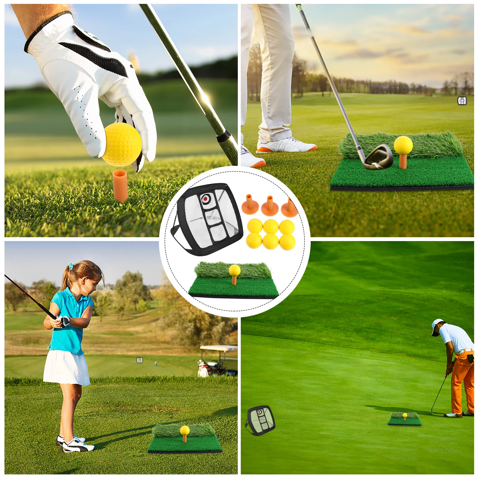 

1 set Golf Practice Set Training Net Foldable Portable Ball Netting Aids Durable Nylon Golf Equipment Practice