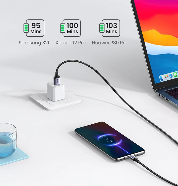 [2 Pack] UGREEN 3A USB Type C Cable 18W for iPhone 17/16 Samsung S26/25 Pixel 10/9 Charging USB-C 2.0 Data Cable 0.25/0.5/1/2/3M