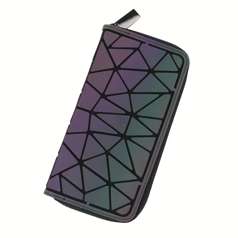 جديد السيدات مضيئة المحفظة اثنين أضعاف سستة المحفظة المحافظ النساء محافظ هندسية بطاقة الائتمان حقيبة الأزياء محفظة نسائية للعملات المعدنية