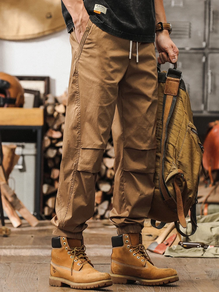 

Американская рабочая одежда в стиле ретро, свободные уличные мужские повседневные брюки Qui Dry, модные брендовые брюки с манжетами для молодежи