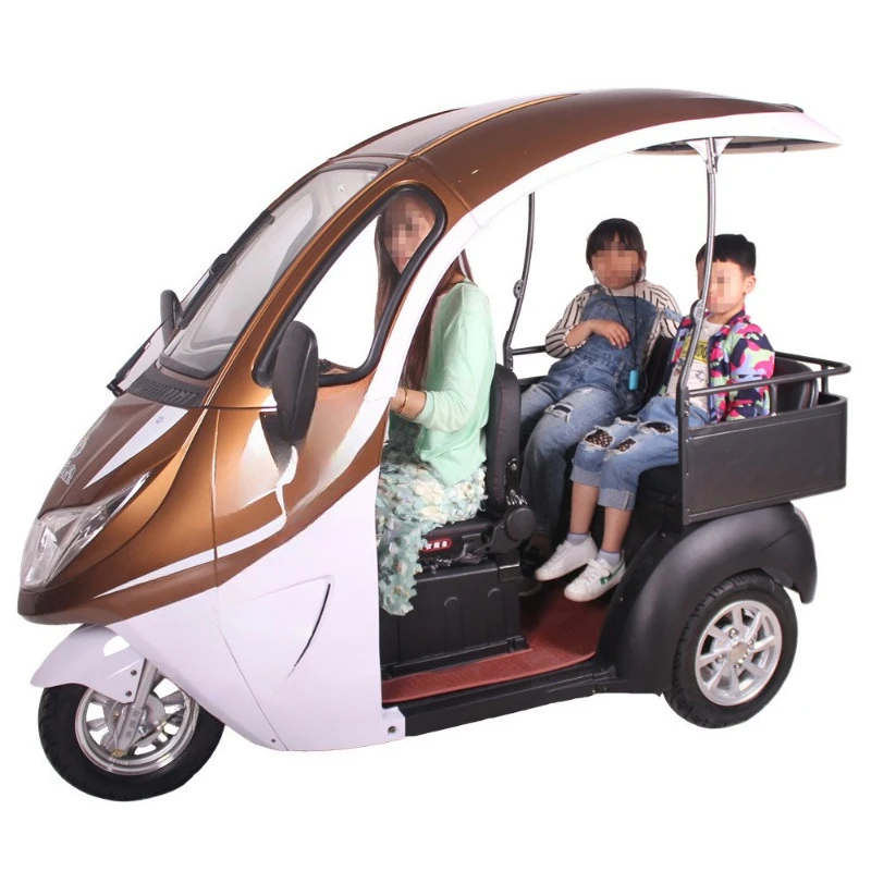 

With shading roof passenger and cargo semi-closed adult electric tricycle elderly scooter 800W