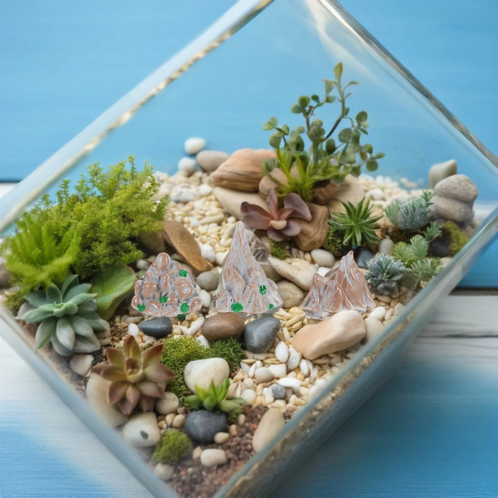 

6pcs Creative Miniature Fake Mountains Resin Garden Landscaping Decorations Micro Landscape Ornament Aquarium Home Courtyard