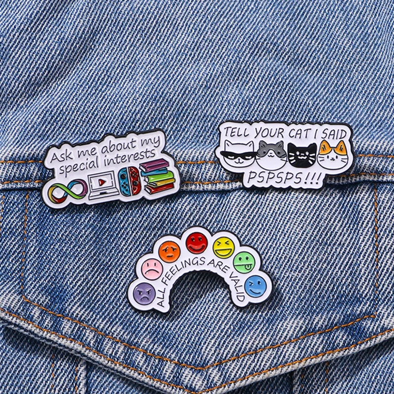 

Creative Rainbow Brooch Special Interest Book Game Computer Feel Glasses Cat Animal Badge Punk lapel Pin Jewelry Accessory Gift