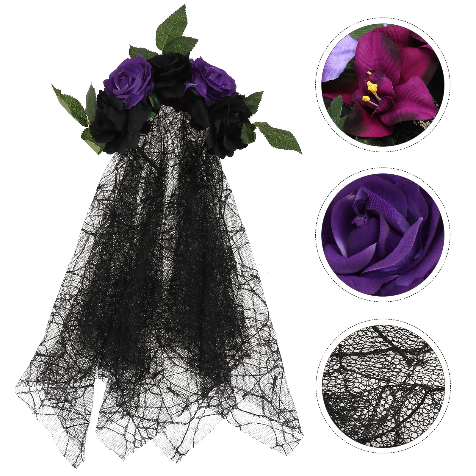 

Lace Rose Hairband Romantic Floral Headpiece For Women Wedding Party Festival Wear Decorative Hair Hoop Female Party Hairband