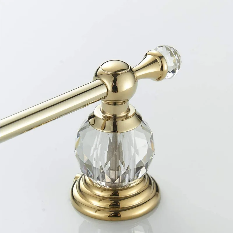 Crystal Toilet Paper Holder, Gold Toilet Roll Holder Modern Bathroom Accessories Zinc Alloy Tissue Hanger Wall Mounted