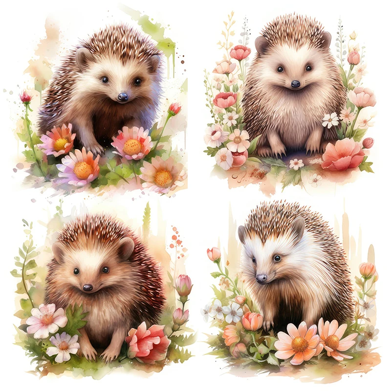 C100#Cartoon Hedgehog Wall Stickers Children\'s Room Background Home Decoration Mural Living Room Wallpaper Funny Decals