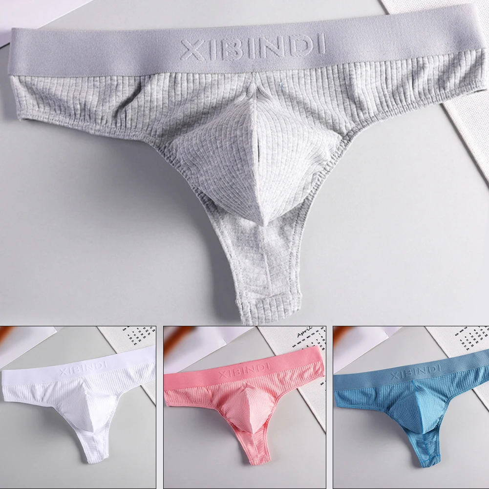 1pcs Men Cotton G-String Thongs Sexy Breathable High Elasticity G-String Thongs Underwear Underpants Panties - view 2