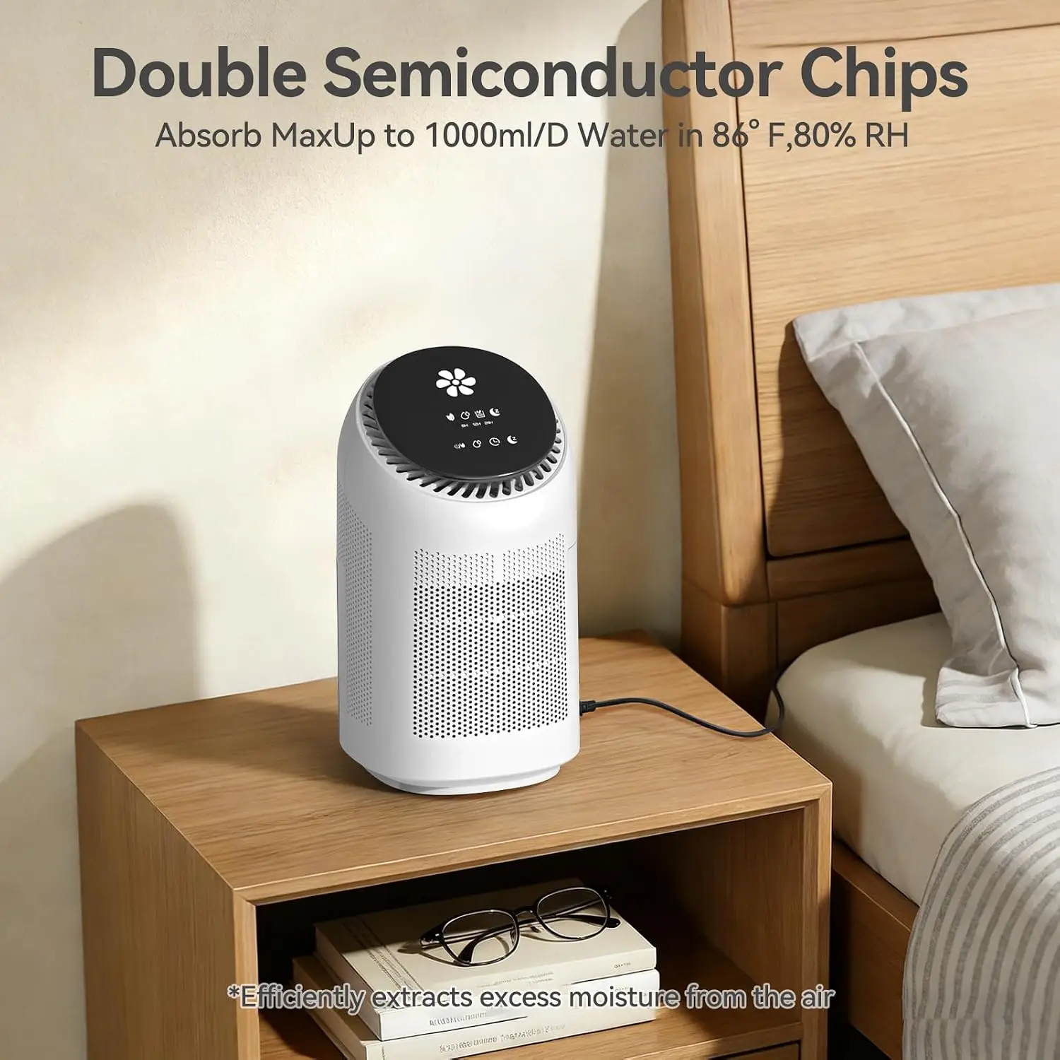 2026 New Upgrade Dehumidifier With Purification Function For Home, Small Dehumidifier For Bedroom With Drain Hose, HEPA Filter &