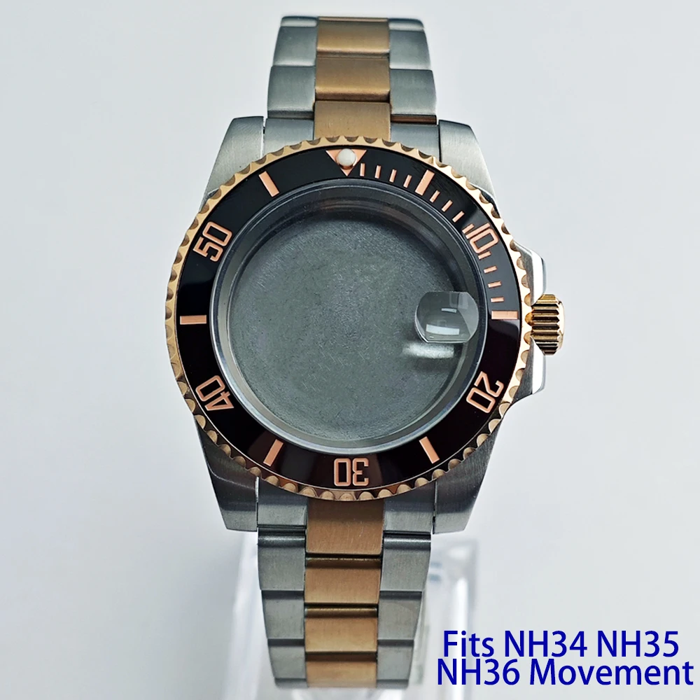 NH35 case Steel Watch Box Fits NH35 NH36 Movement Accessories NH35 Dial/NH 35 Hands 22mm Band Watch Accessories Sapphire Glass