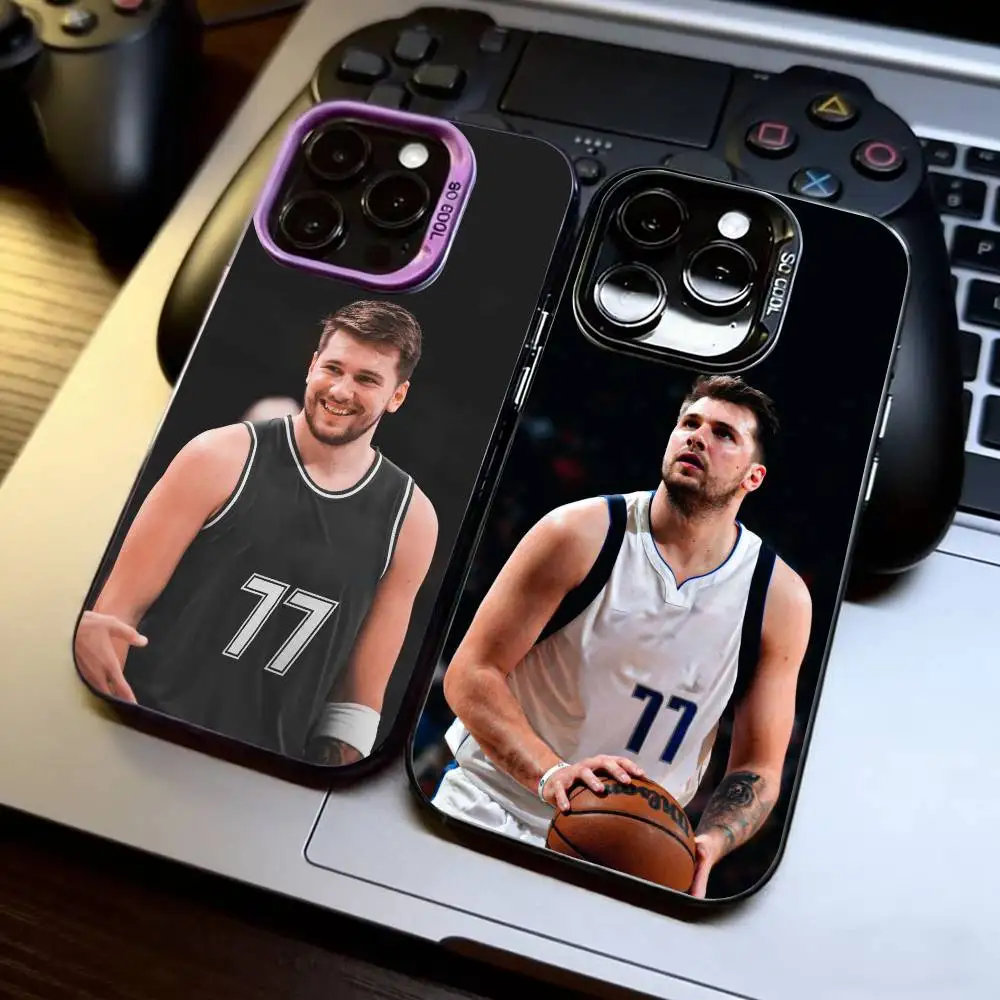 

L-Luka D-Doncic 77 Phone Case For iPhone 17,16,15,14,13,12,11 Plus,Pro Max,XS,Colorful Silver Black Cover