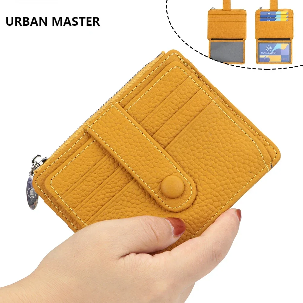 

URBAN MASTER Lychee Pattern Card Holder For Women Solid Color Coin Bag New Design Fashion Credit Card Case For Daily Use 1572