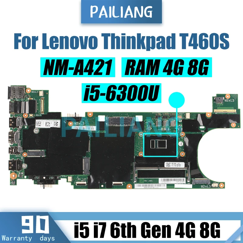 For Lenovo Thinkpad T460S Laptop Motherboard NM-A421 00JT935 00JT955 00JT937 00JT951 00JT925 I5 I7 6th 4/8GB Notebook Mainboard