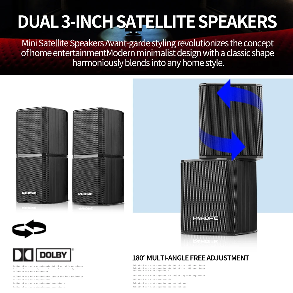 7.1DTS Mini Satellite Home Theater Sound System BT HD Digital Decoding Verstärker Surround Kombiniertes Lautsprechersystem