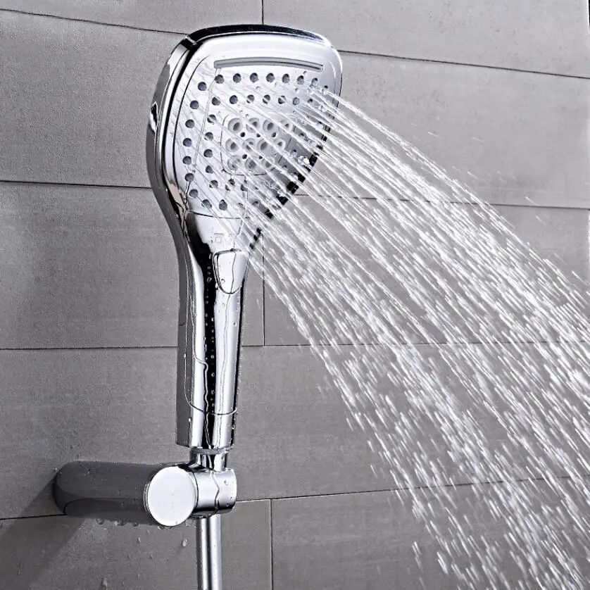 Deluxe Thermostatic Hot and Cold Rainhead Shower Set Chrome Polished Ceramic Wall Mount Bracket for Bathroom 3 Function Manual